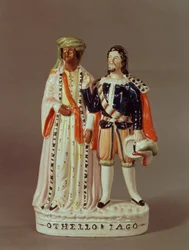 Postać Staffordshire Otella i Iago, c.1858 (ceramika)